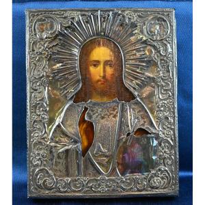 Russian Icon - Christ Pantocrator - Russia 19th Century